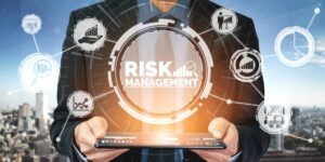 Conceptual image illustrating risk management and cybersecurity considerations for small and midsized businesses