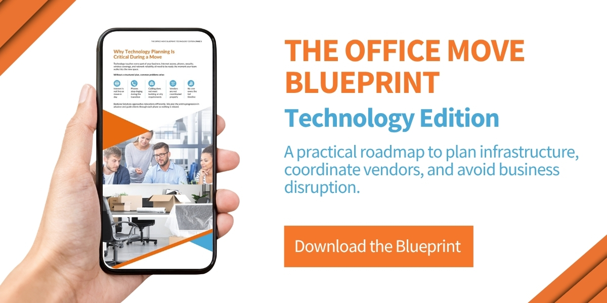 IT planning for office move blueprint technology edition with download call-to-action for office relocation infrastructure planning