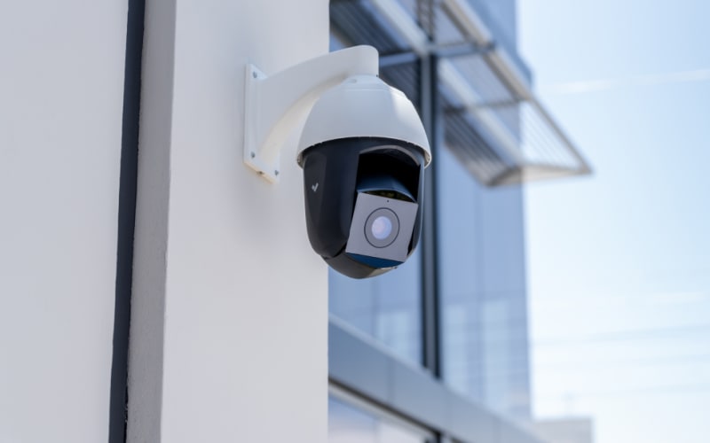Verkada camera on an office building
