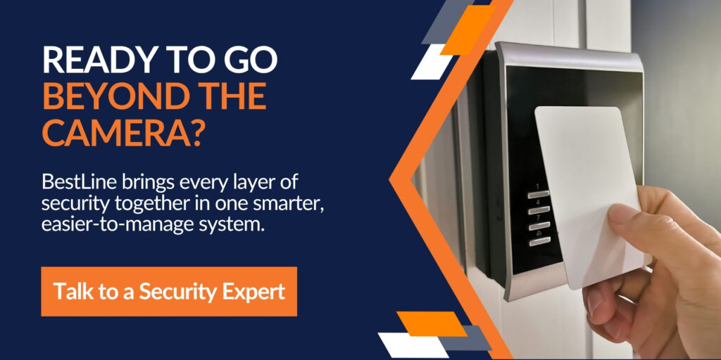 Integrated security systems combining cameras, access control, alarms, and sensors